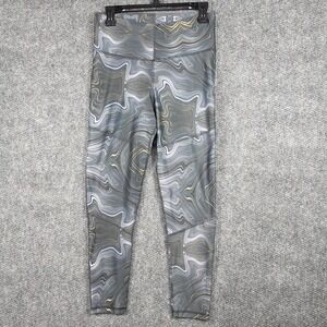 BlackStrap Womens S Leggings Grey Gold Marble Swirl High Rise Activewear